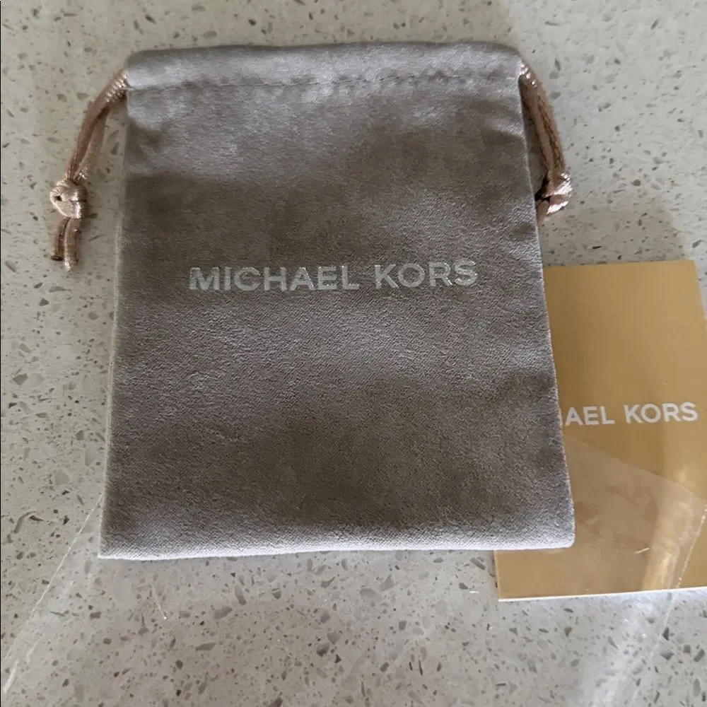 NWOT Michael Kors Brown Velvet Pouch Jewelry Bag